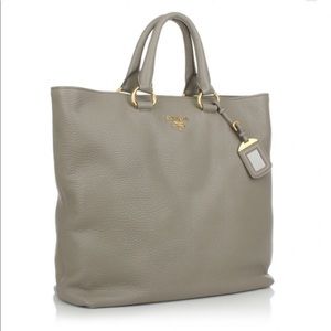 Soft Calf Leather Prada Vitello Daino Tote-Smooth